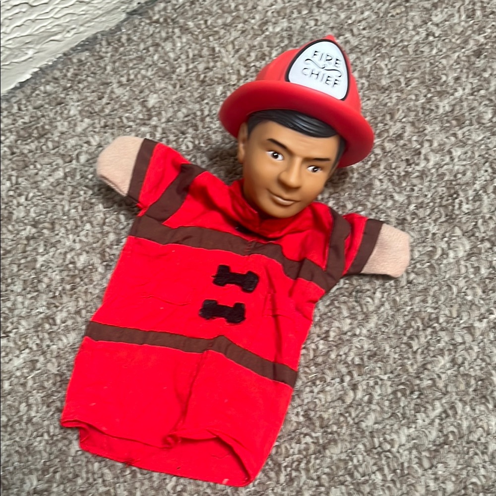 Fire Chief Puppet with Red Outfit